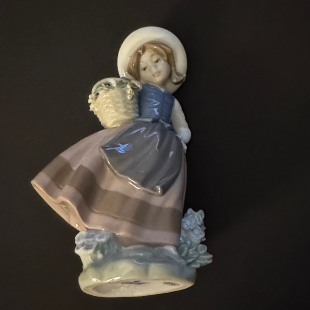 Lladro Figurine with Blue and Pink Dress